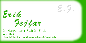 erik fejfar business card